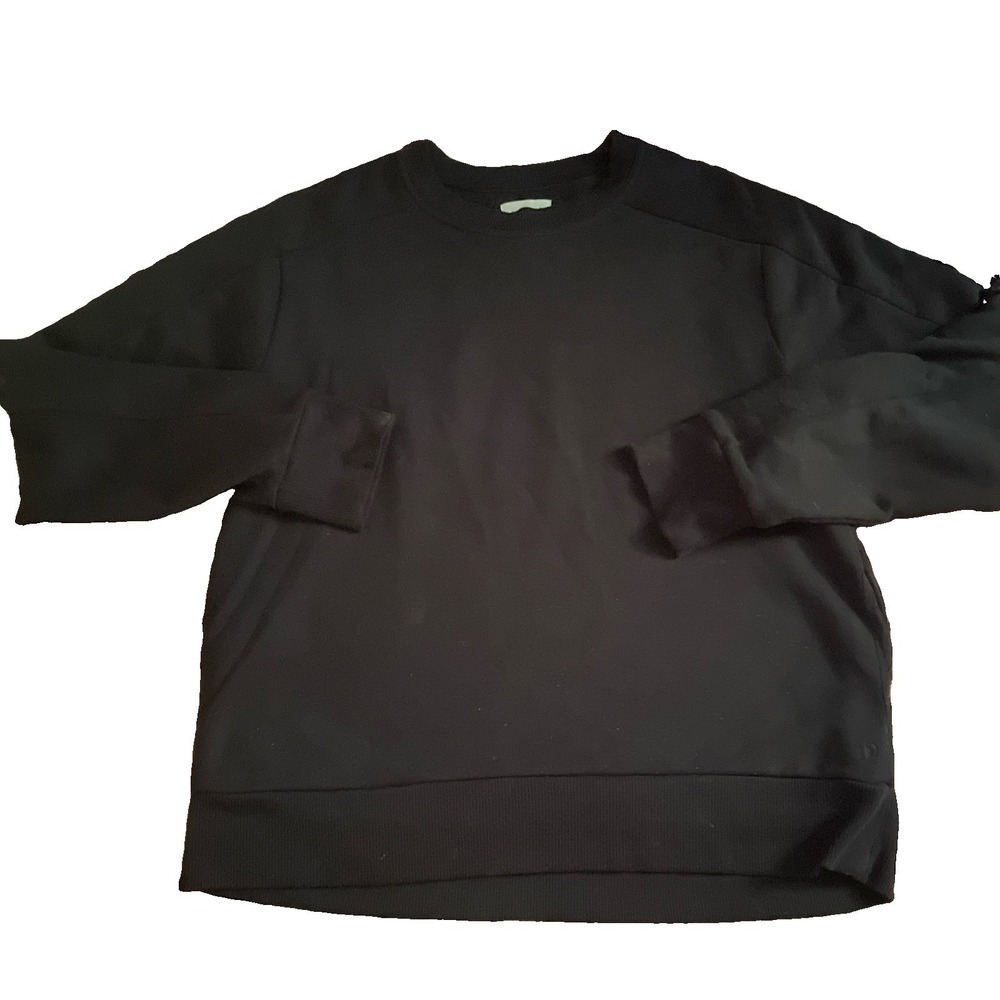 Pact Organic Cotton Sweatshirt Women's M Black Long Sleeve Pullover Pockets